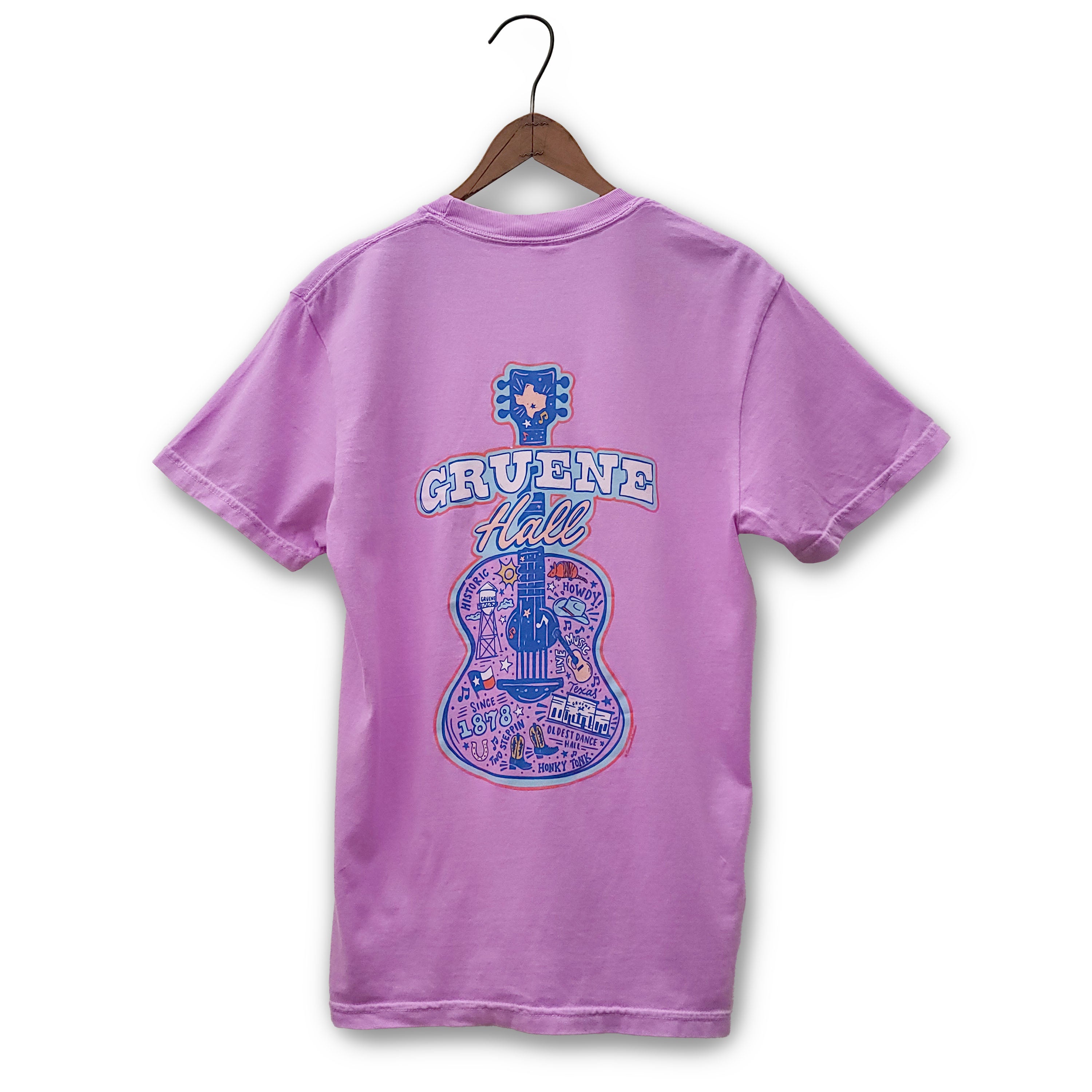 Gruene Hall Doodle Guitar Comfort Colors Tee