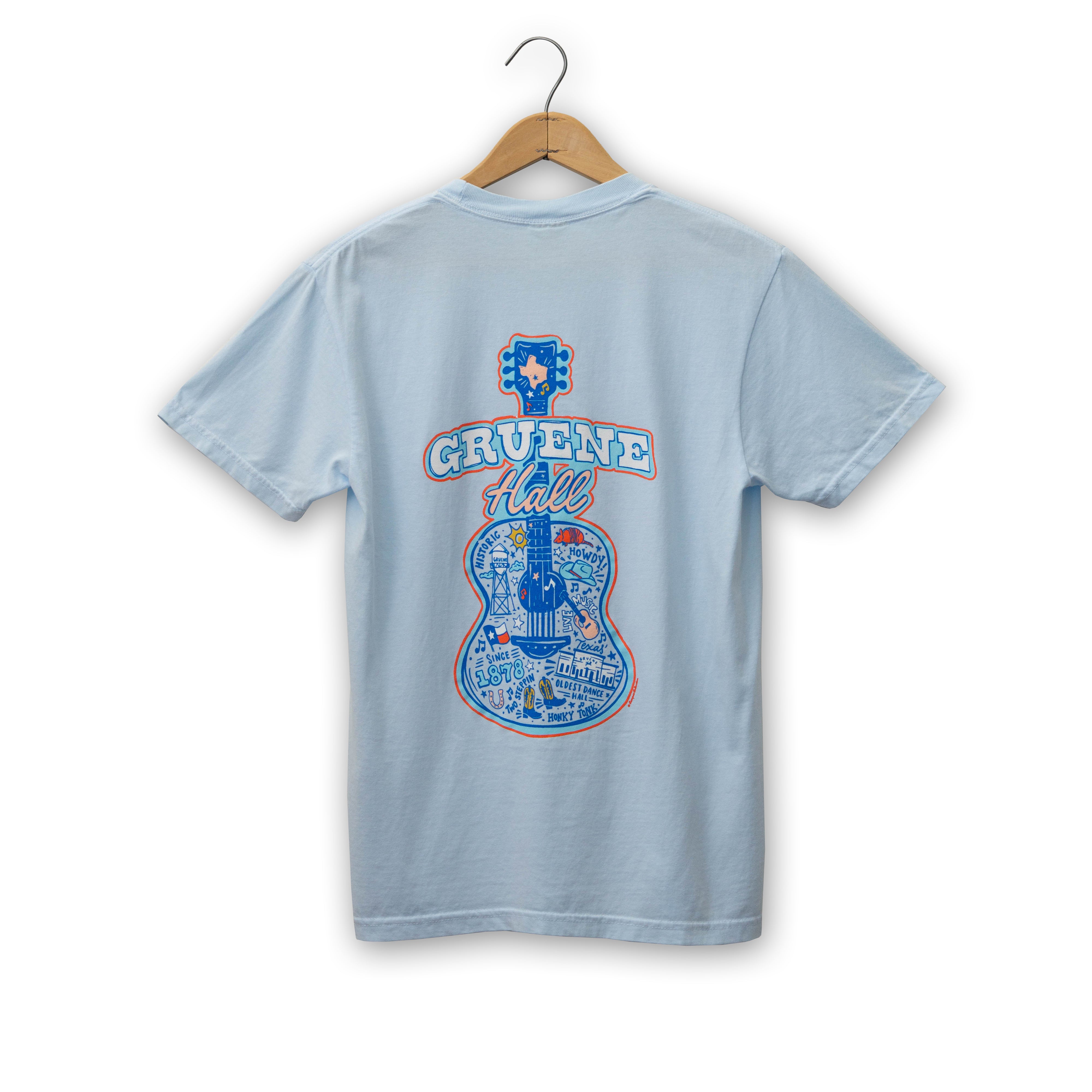 Gruene Hall Doodle Guitar Comfort Colors Tee