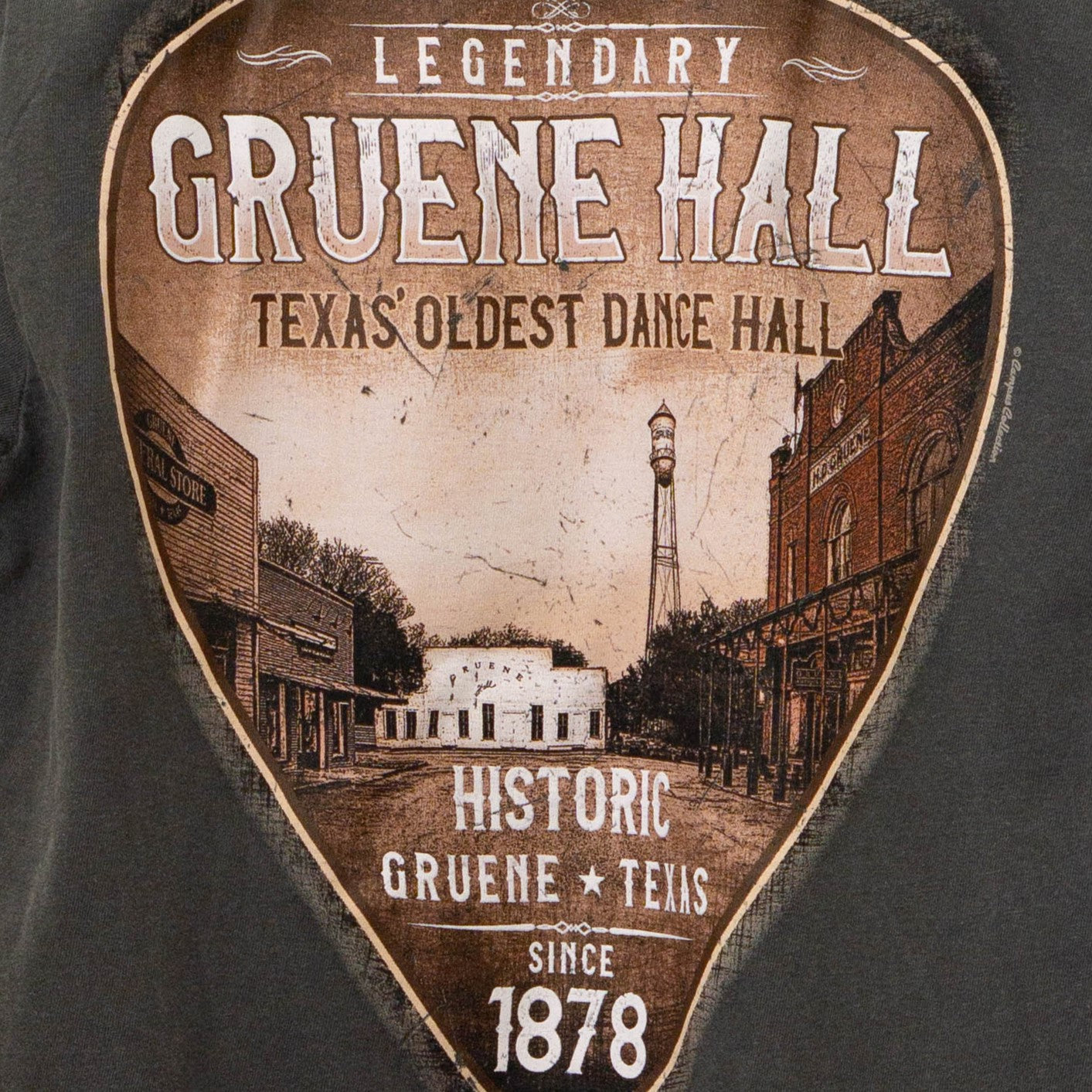 Gruene Hall Legendary Guitar Pick Comfort Colors Tee