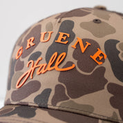 Gruene Hall Silicone Logo Bark Duck Camo Trucker Cap #112PFP