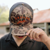 Gruene Hall Silicone Logo Bark Duck Camo Trucker Cap #112PFP