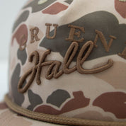 Gruene Hall 3D Embroidered Logo Harvest Duck Camo Rope Cap #256P