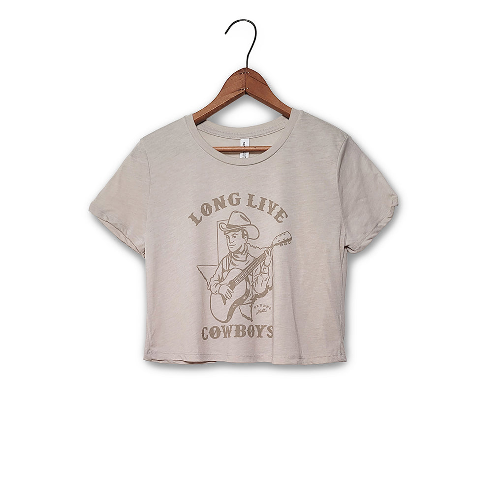 Gruene Hall Long Live Cowboys crop tee