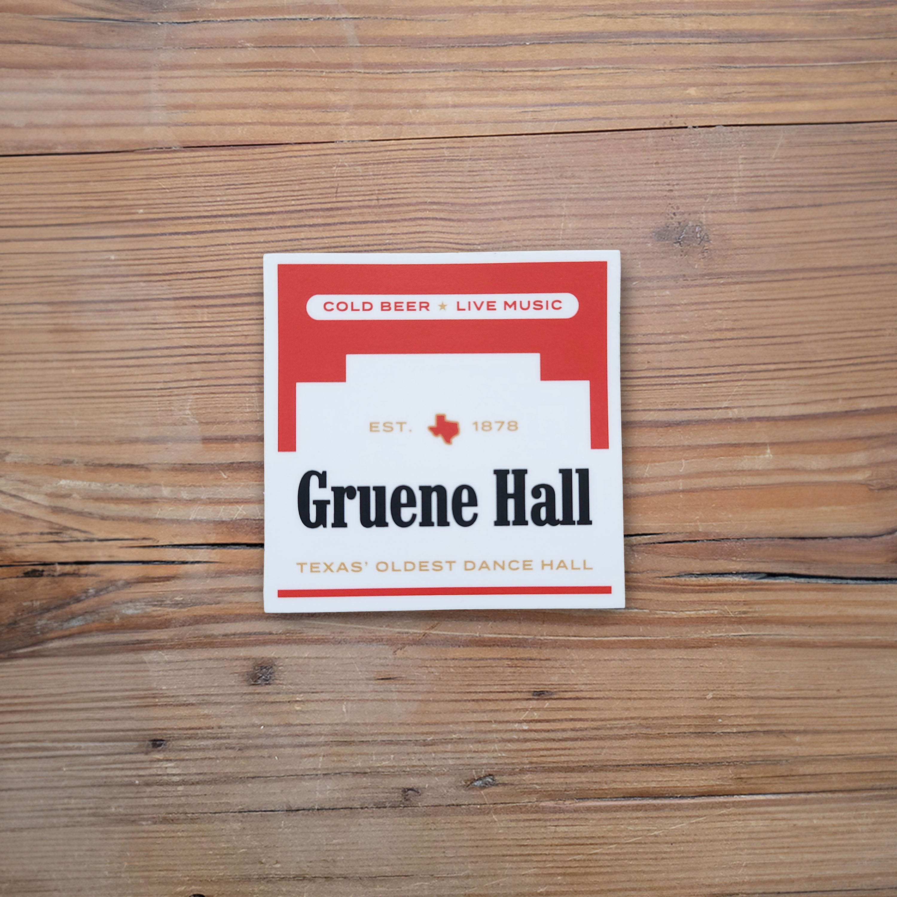 Gruene Hall Red Pack Sticker