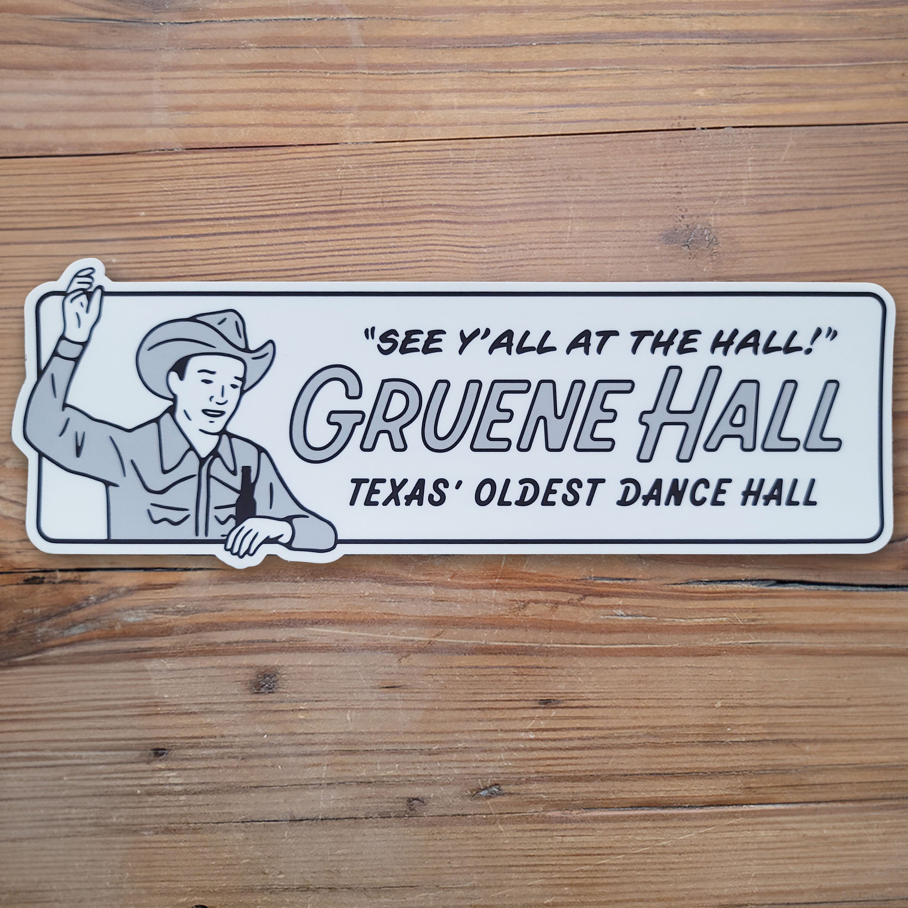 Gruene Hall See Y'all Cowboy Bumper Sticker