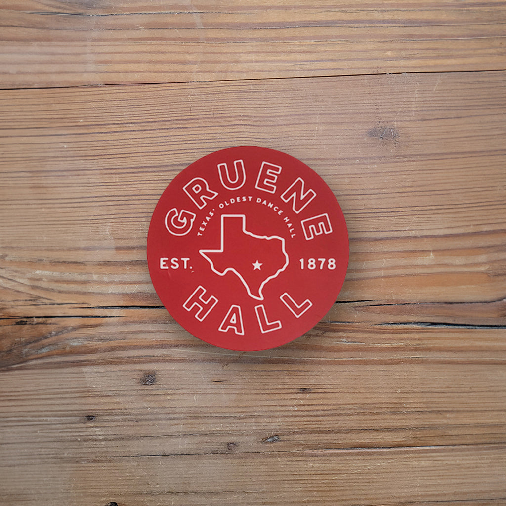 Gruene Hall Texas Circle Sticker