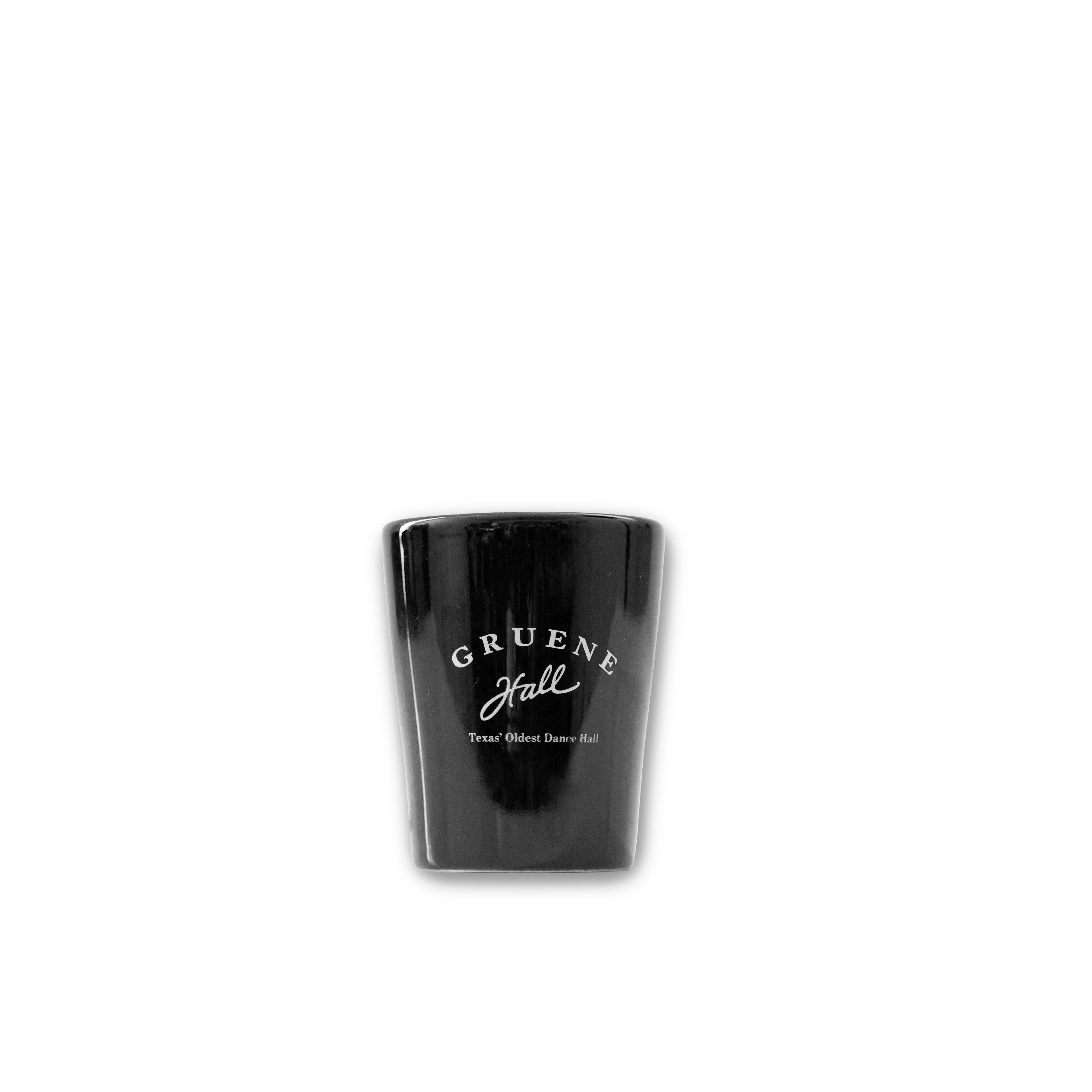 Gruene Hall Logo Ceramic Shot Glass BLK