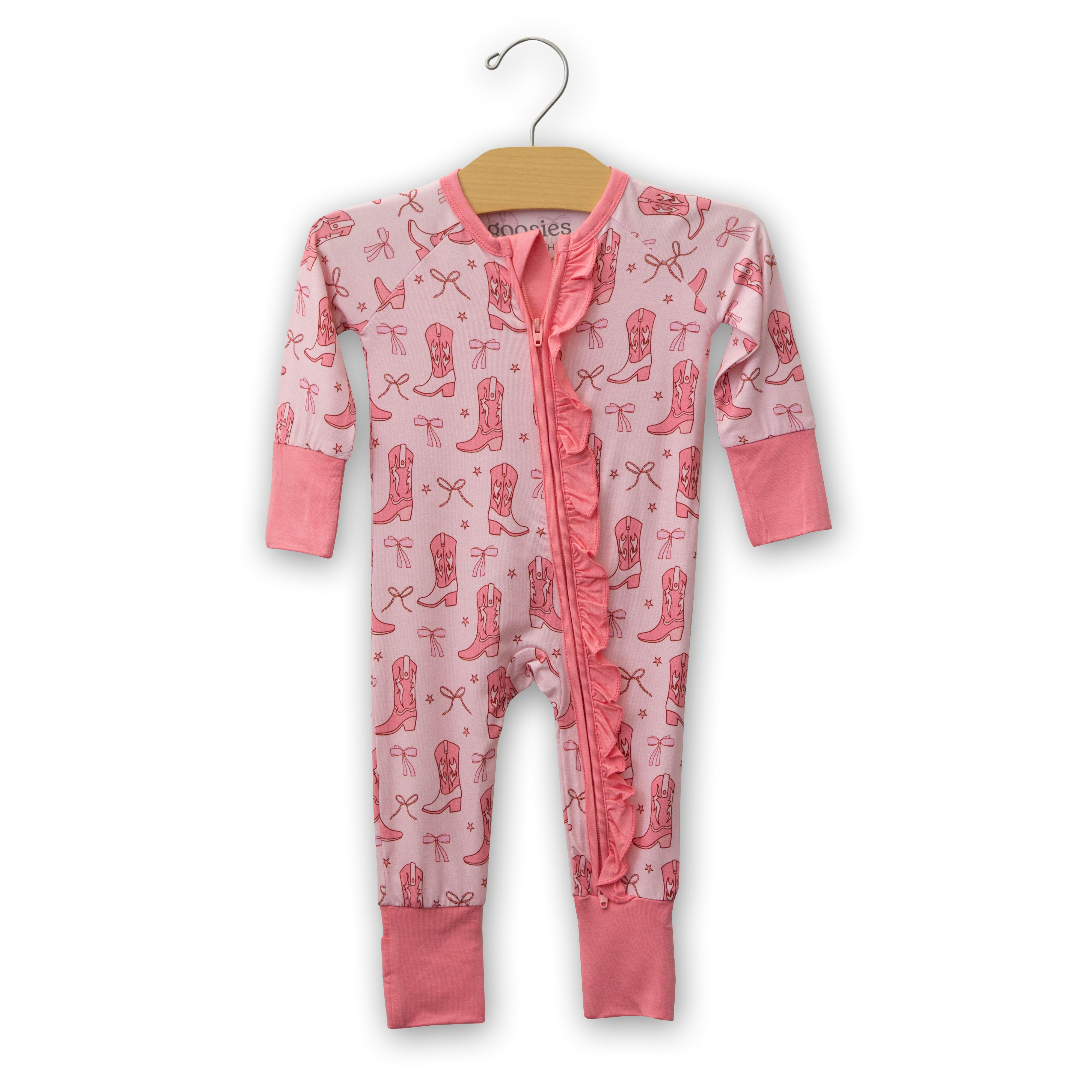 Baby Boots & Bows Zip Pajamas by Goosies