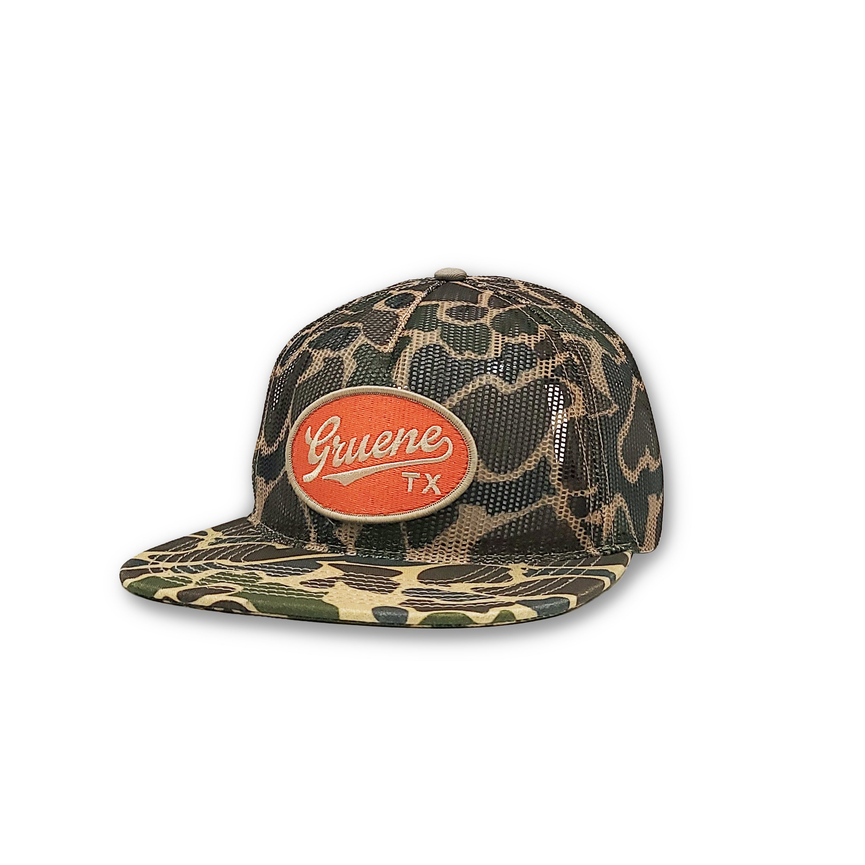 Gruene patch camo mesh hat