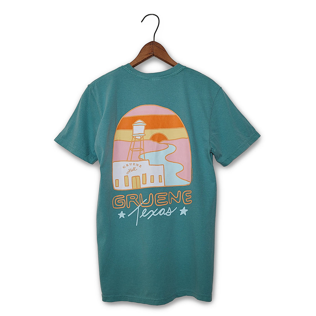 Gruene Hall River Sunset Comfort Colors Tee