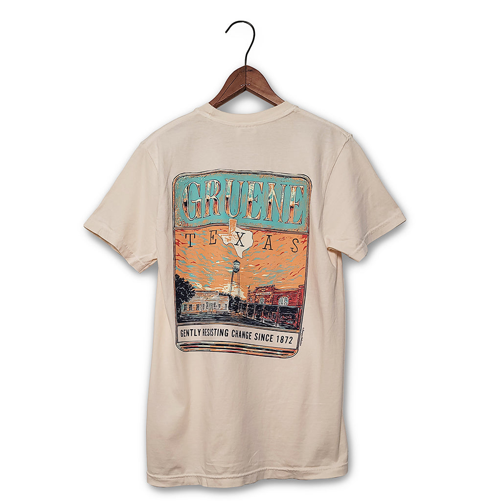 Gruene Texas Sunset Badge Comfort Colors Tee