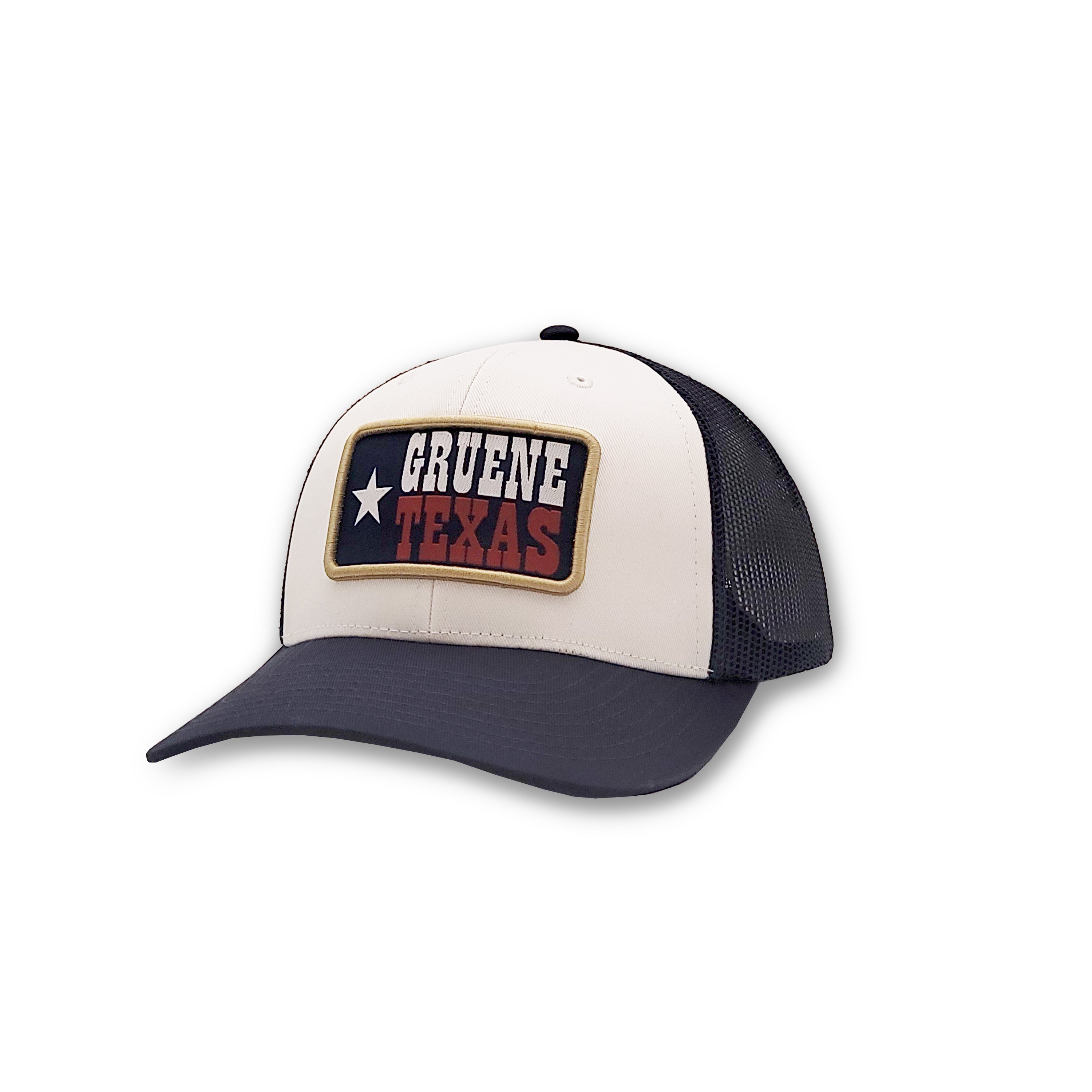 Gruene Texas Flag Patch Trucker Cap #JFI-22030E NAVY/WHITE