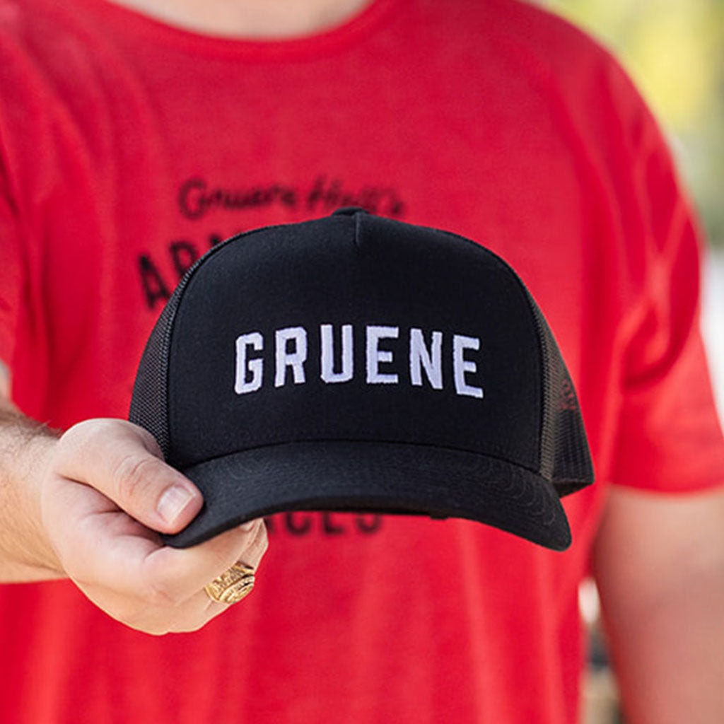 Gruene Varsity Blk/Blk Trucker Cap #6506