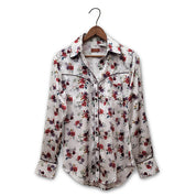 White Floral Fringe Blouse by Scully #HC864