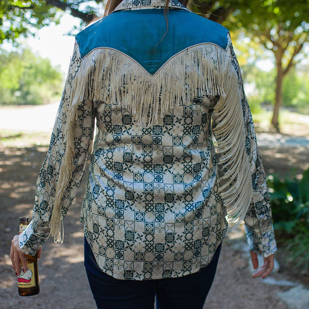 Ivory Fringe Blouse by Scully #HC866