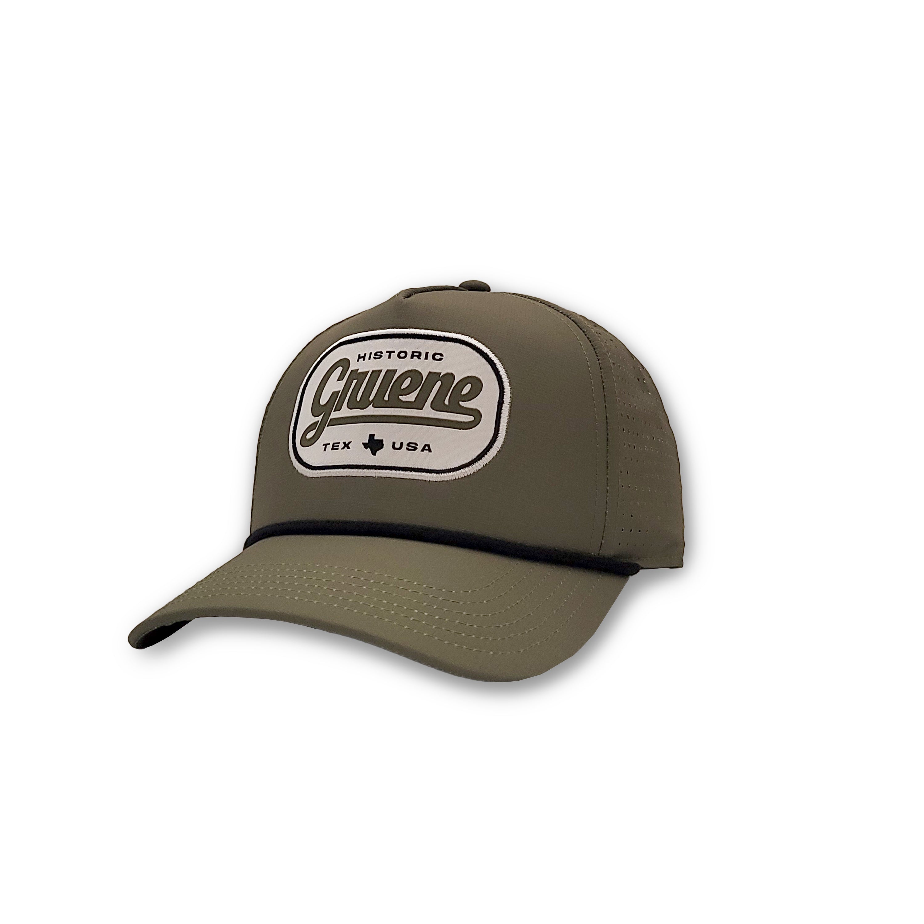 Historic Gruene Perforated Golf Cap #JFI-22035A OLIVE