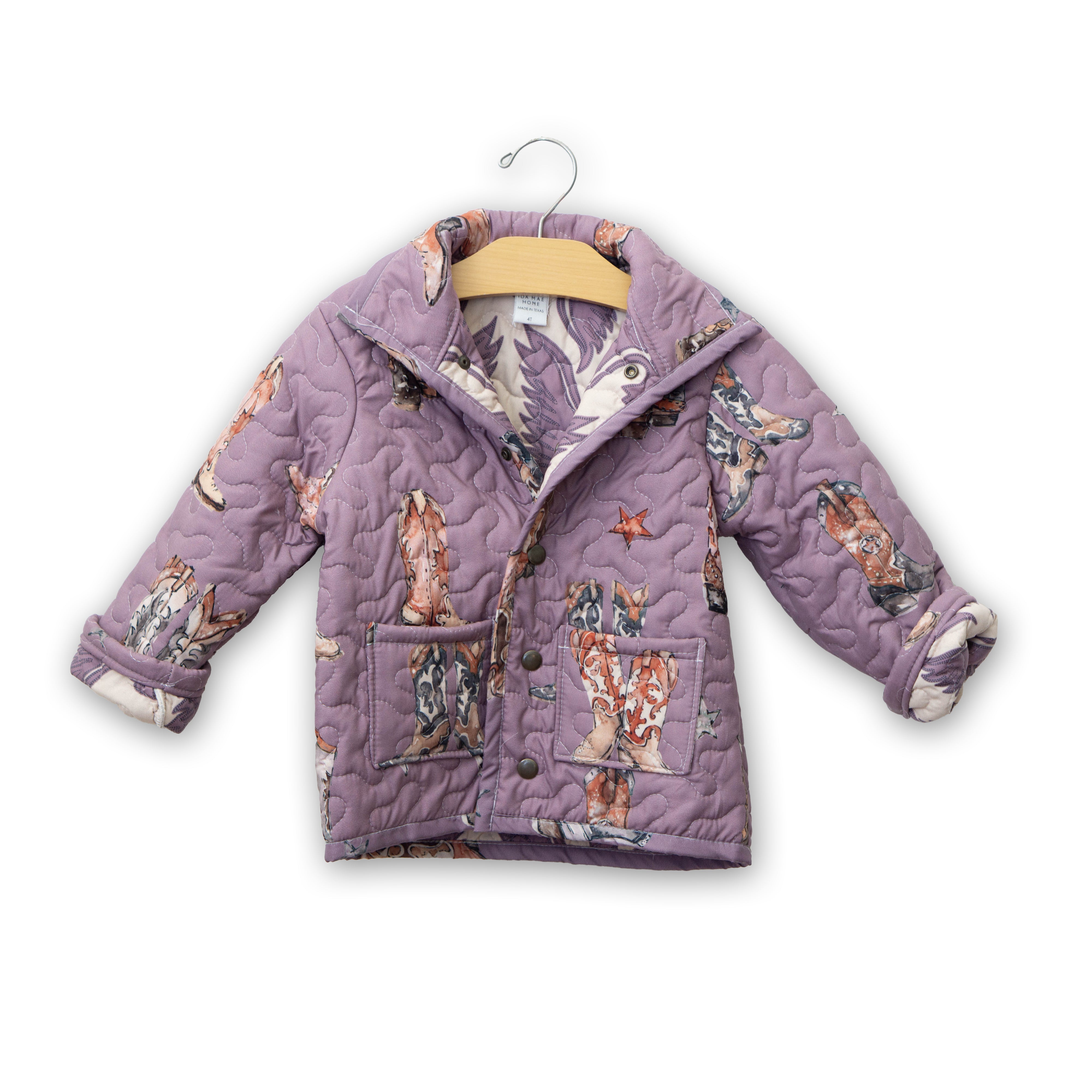 Youth Thunderbird Boots Quilted Snap Jacket #QSJK102L