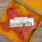 Gold Long Live Gruene Hall Cloisonné Ornament by Kitty Keller