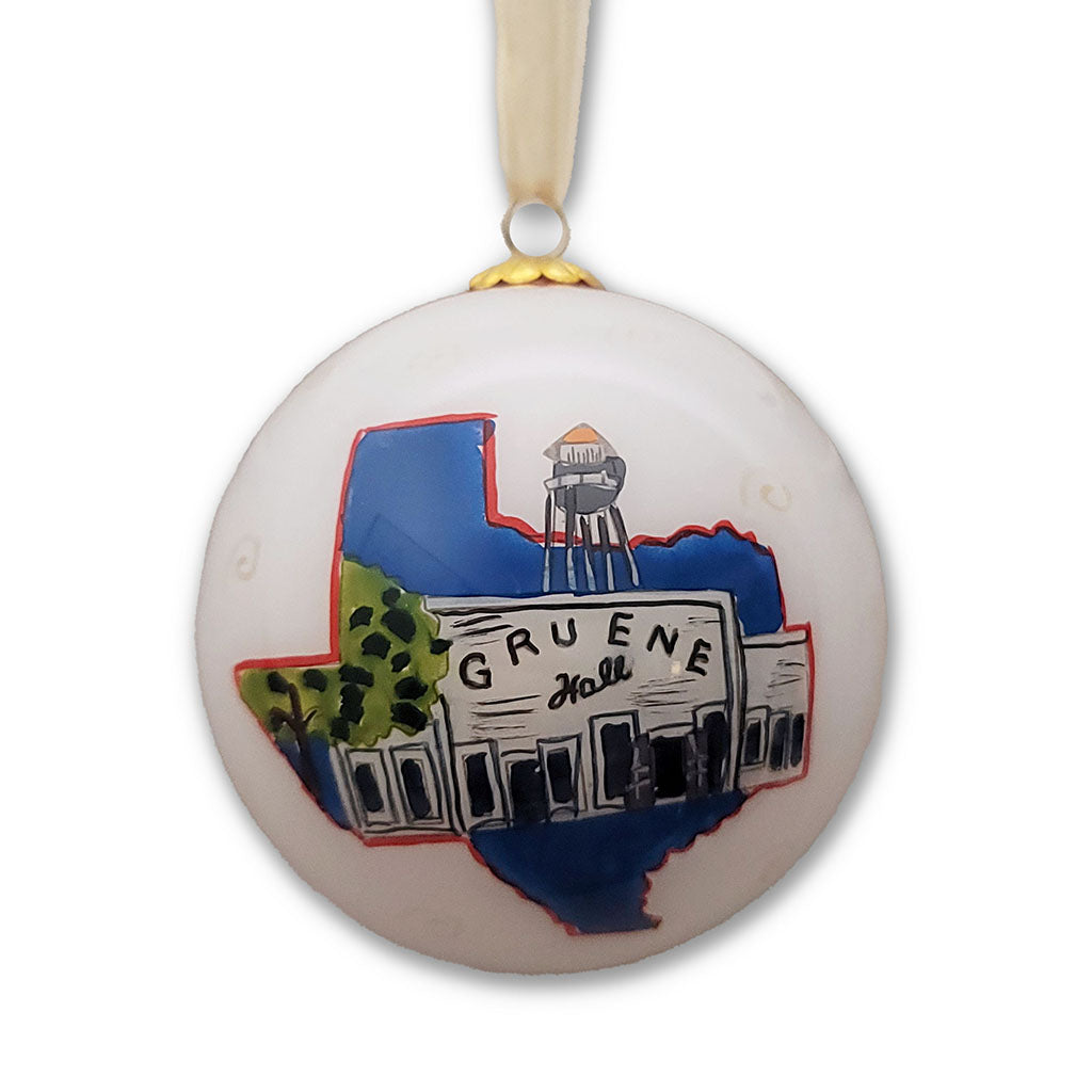 Gruene Hall Texas Glass Ornament by Kitty Keller