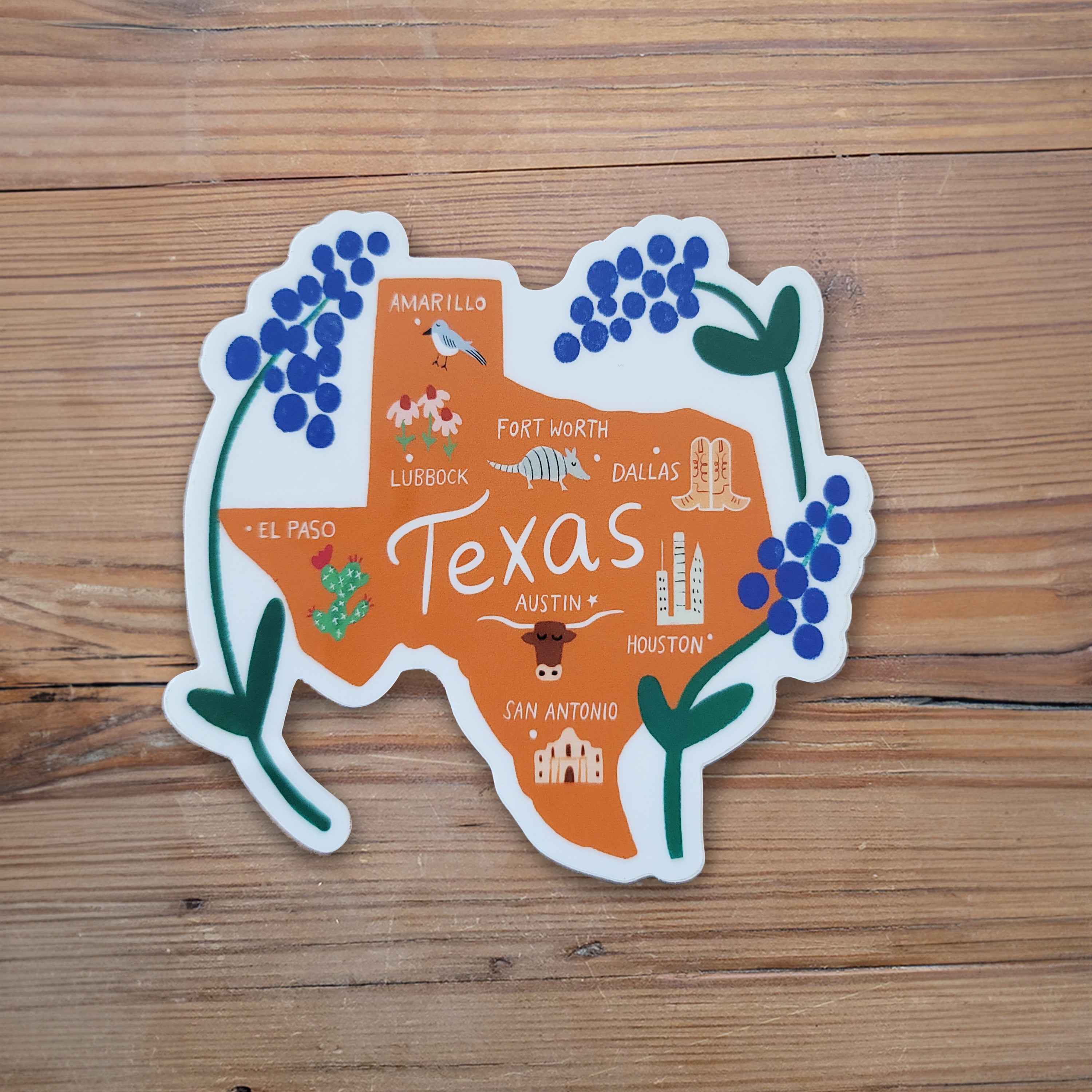 Texas Map Sticker