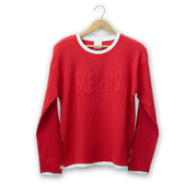 Merry Embossed Holiday Waffle Sweatshirt
