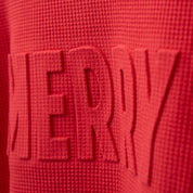 Merry Embossed Holiday Waffle Sweatshirt