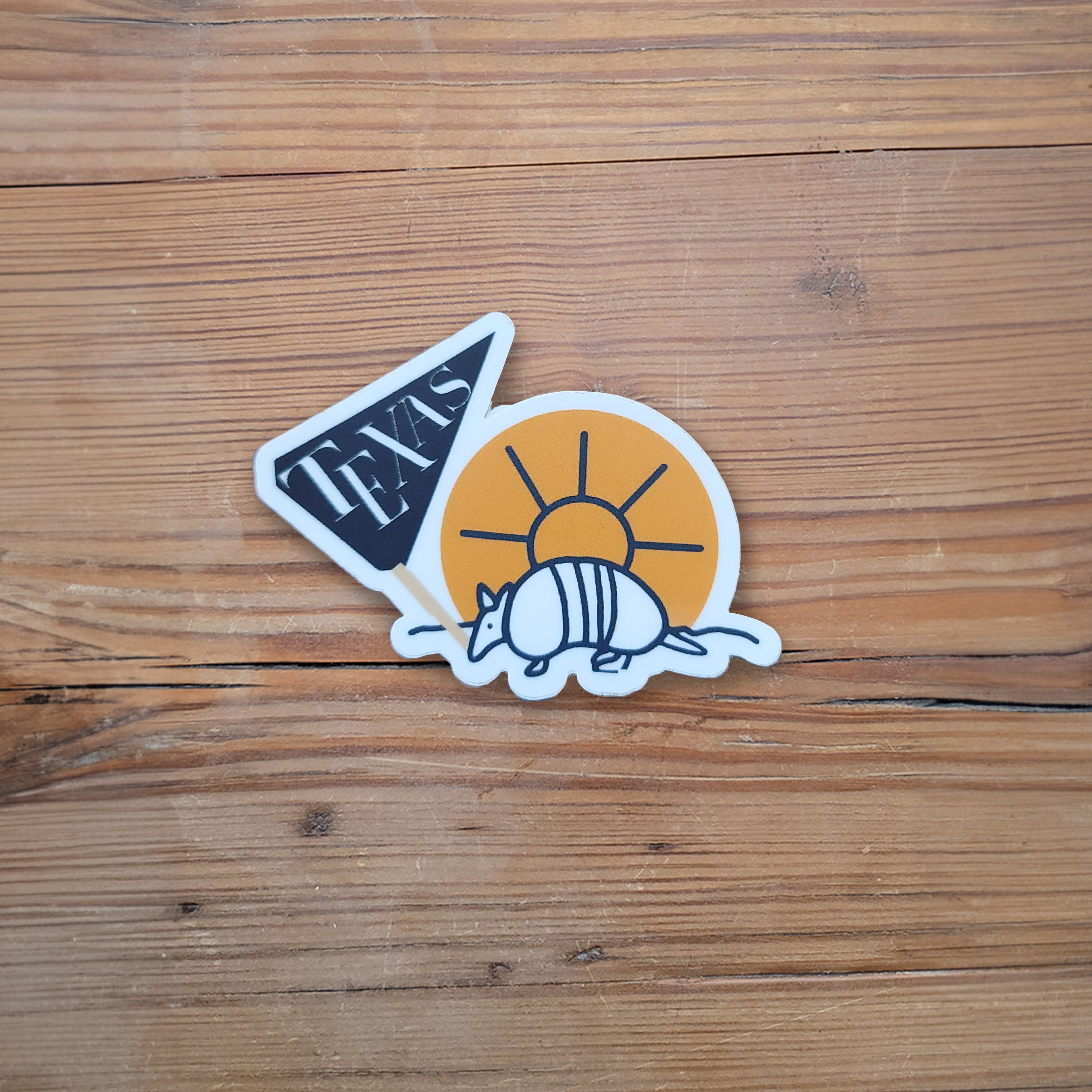 Texas Armadillo Sun Sticker