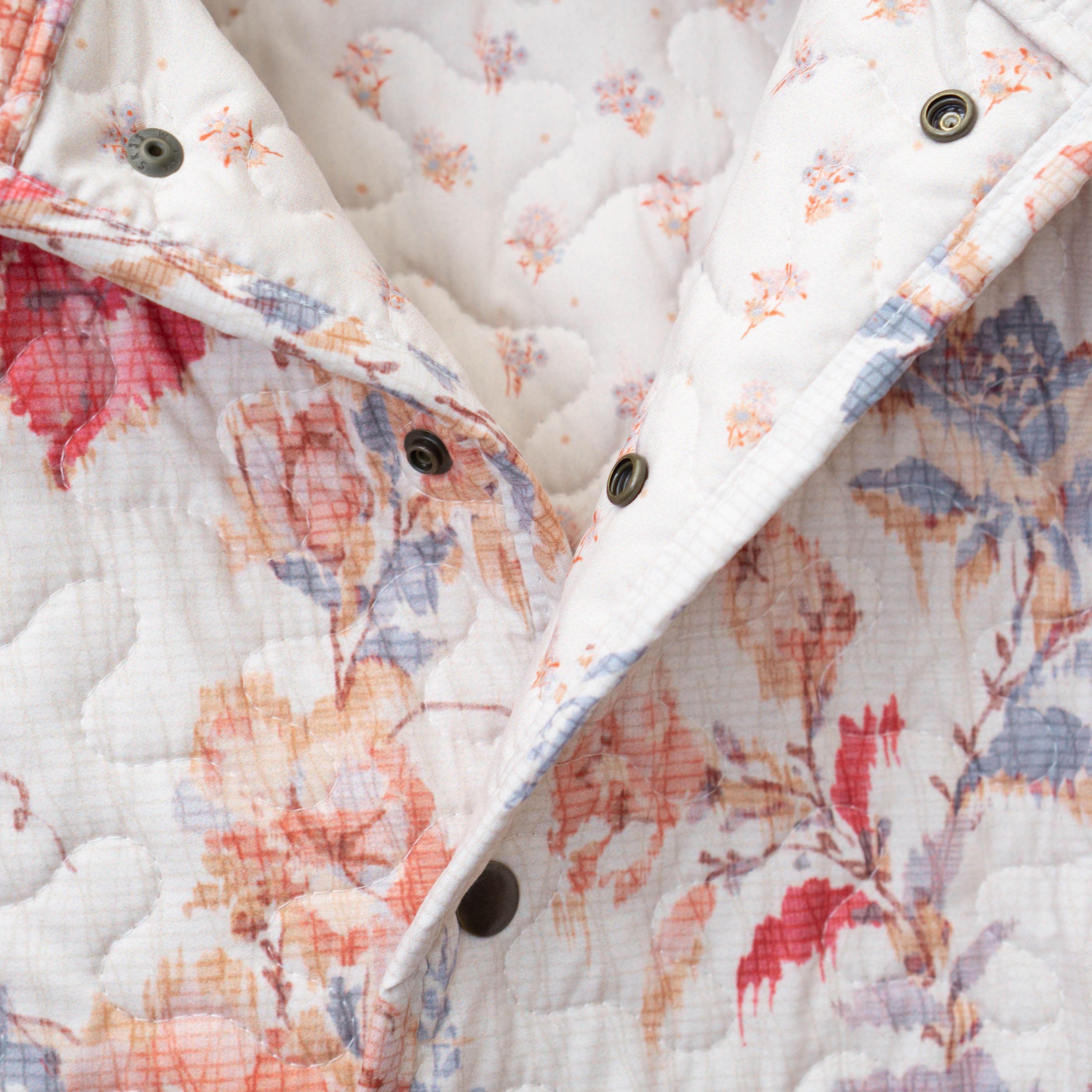 Natalie Floral Quilted Snap Jacket #QSJK170J