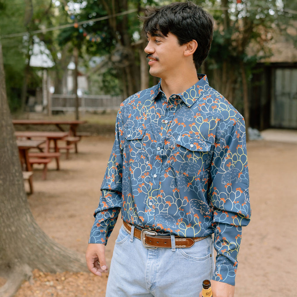 Men's Javelina Paradise Long Sleeve Pearl Snap Shirt