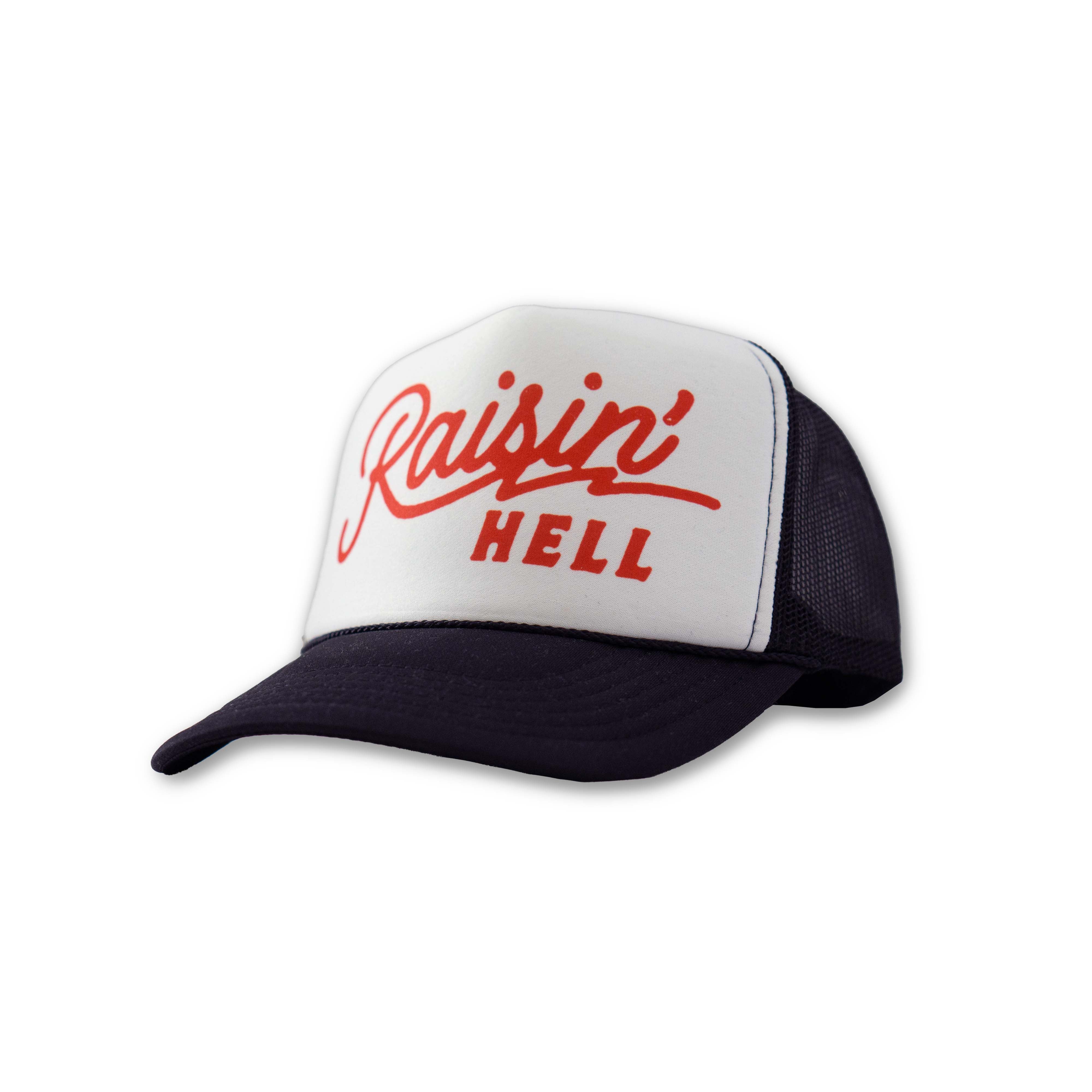 Raisin' Hell Foam Trucker Cap Blk/Wht