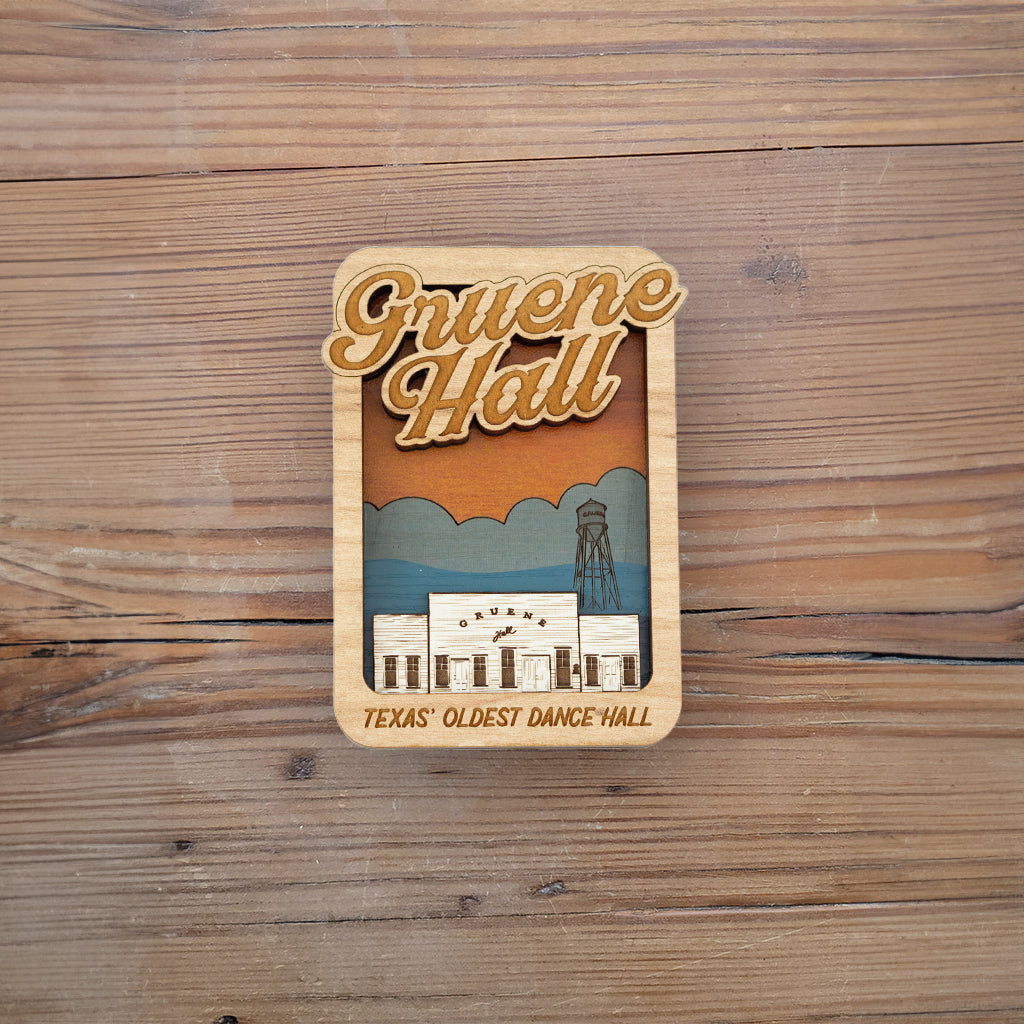 Gruene Hall 3D Scene Wooden Magnet