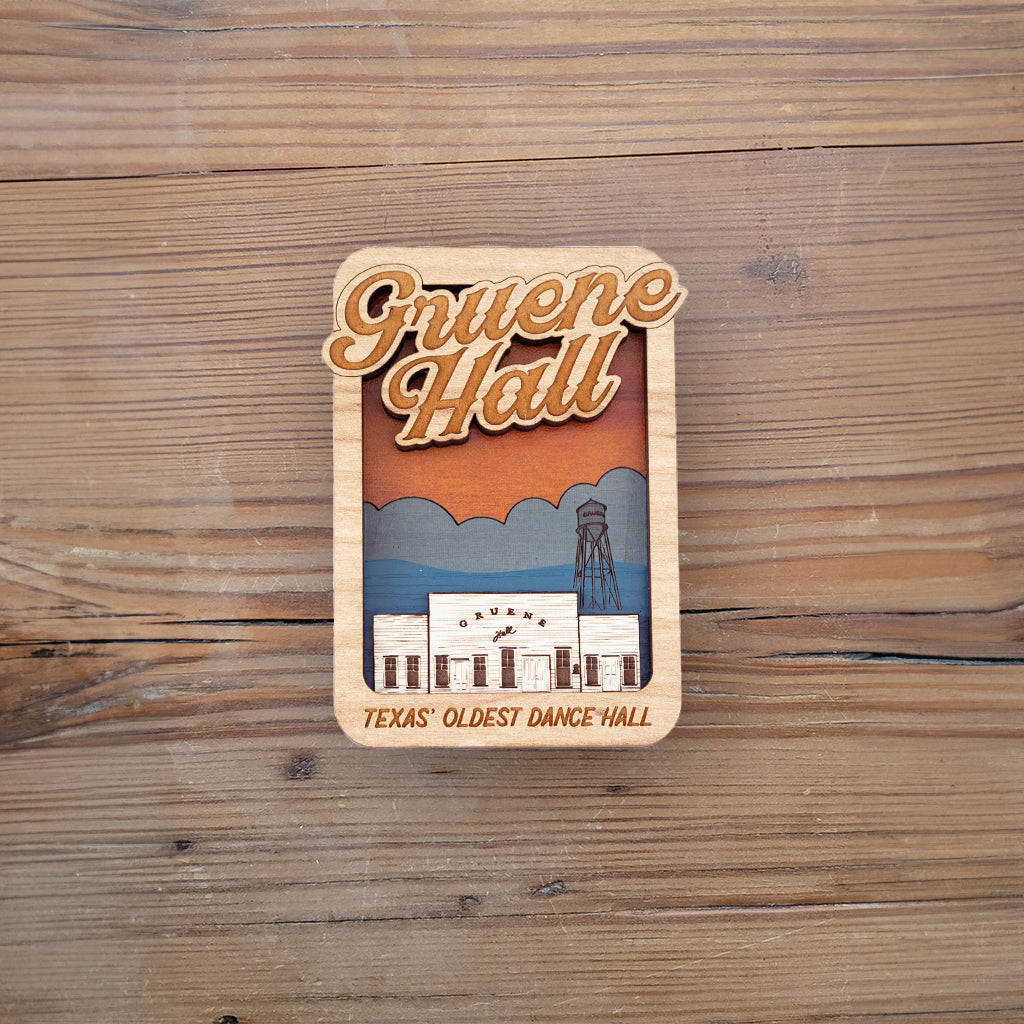 Gruene Hall 3D Scene Wooden Magnet