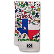 Texas Illustration Tea Towel by Kitty Keller