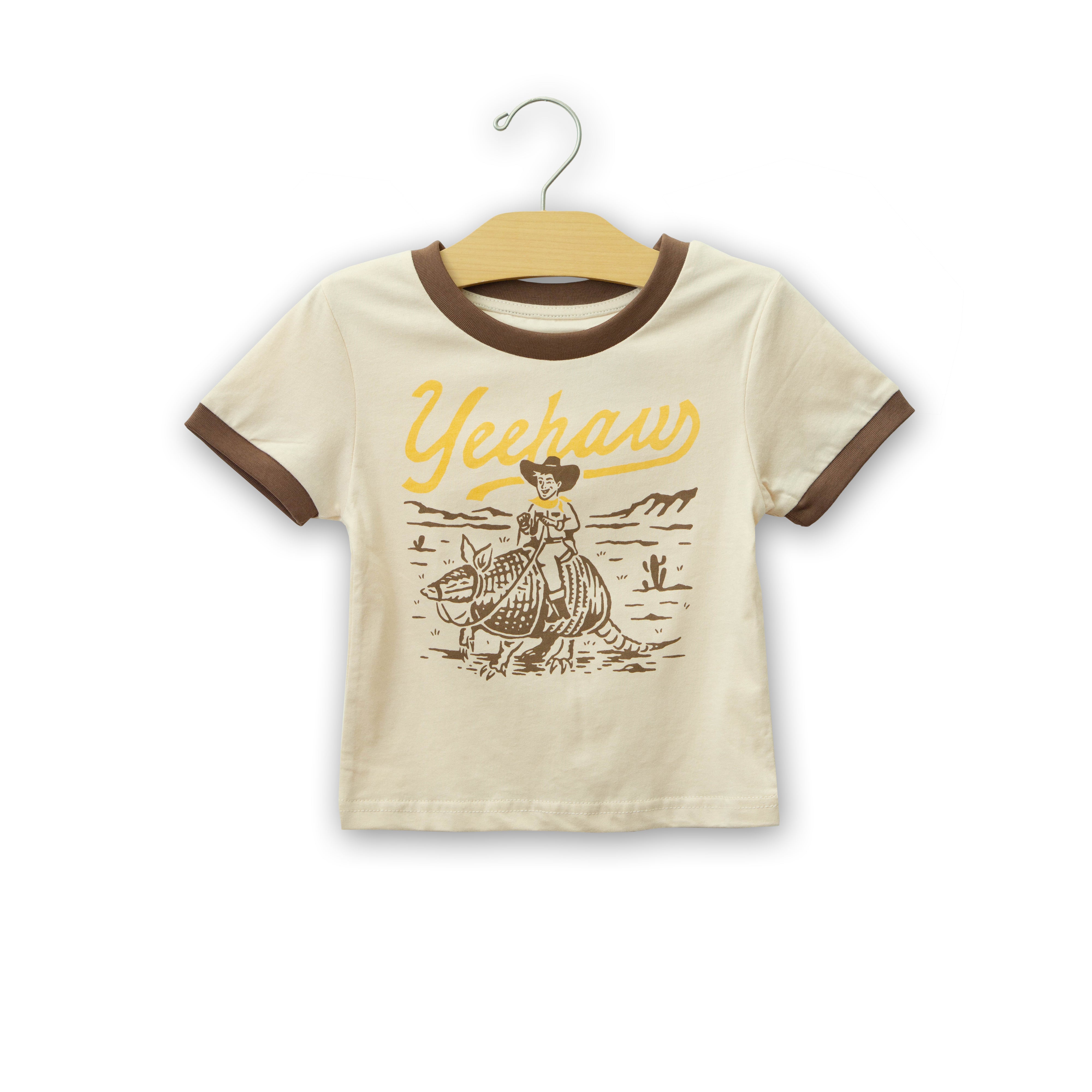 Toddler Yeehaw Armadillo Ringer Tee by River Road Clothing