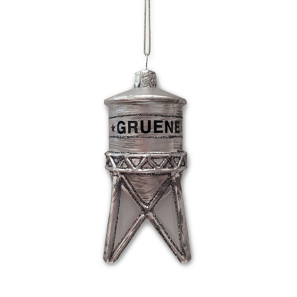 Gruene Watertower glass ornament