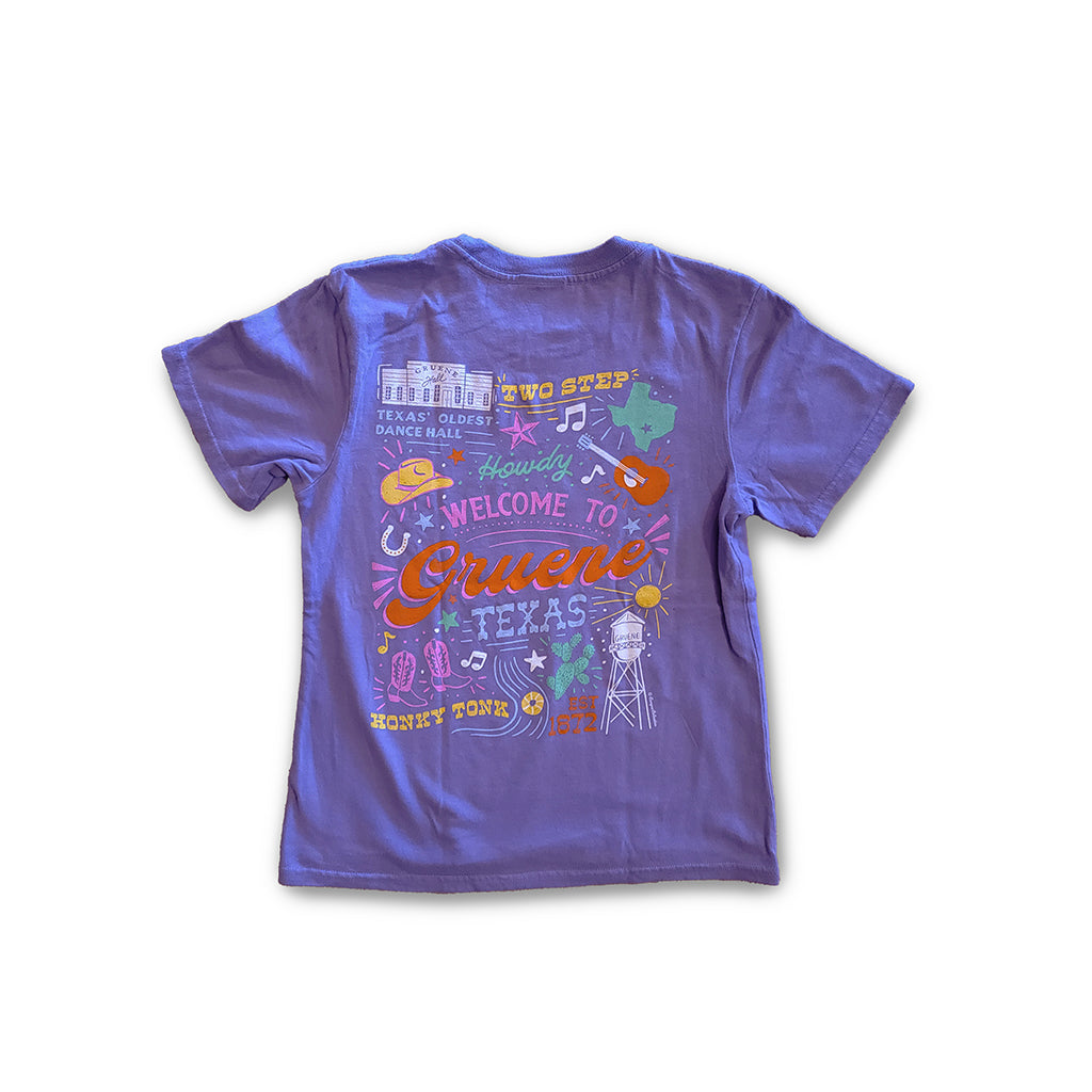 Youth Gruene Sketched Collage Comfort Colors Tee