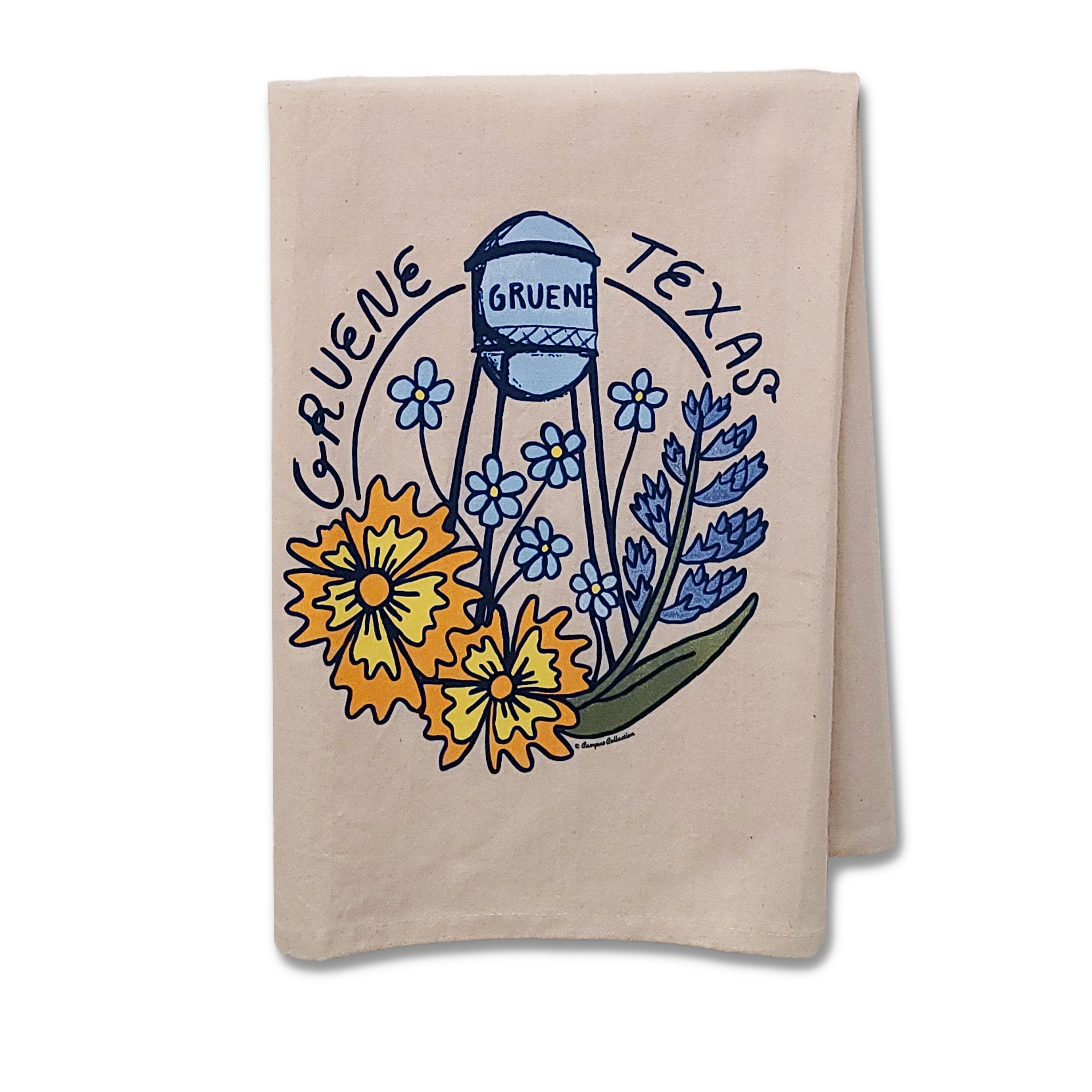 Gruene Water Tower Wildflower Kitchen Sack Tea Towel