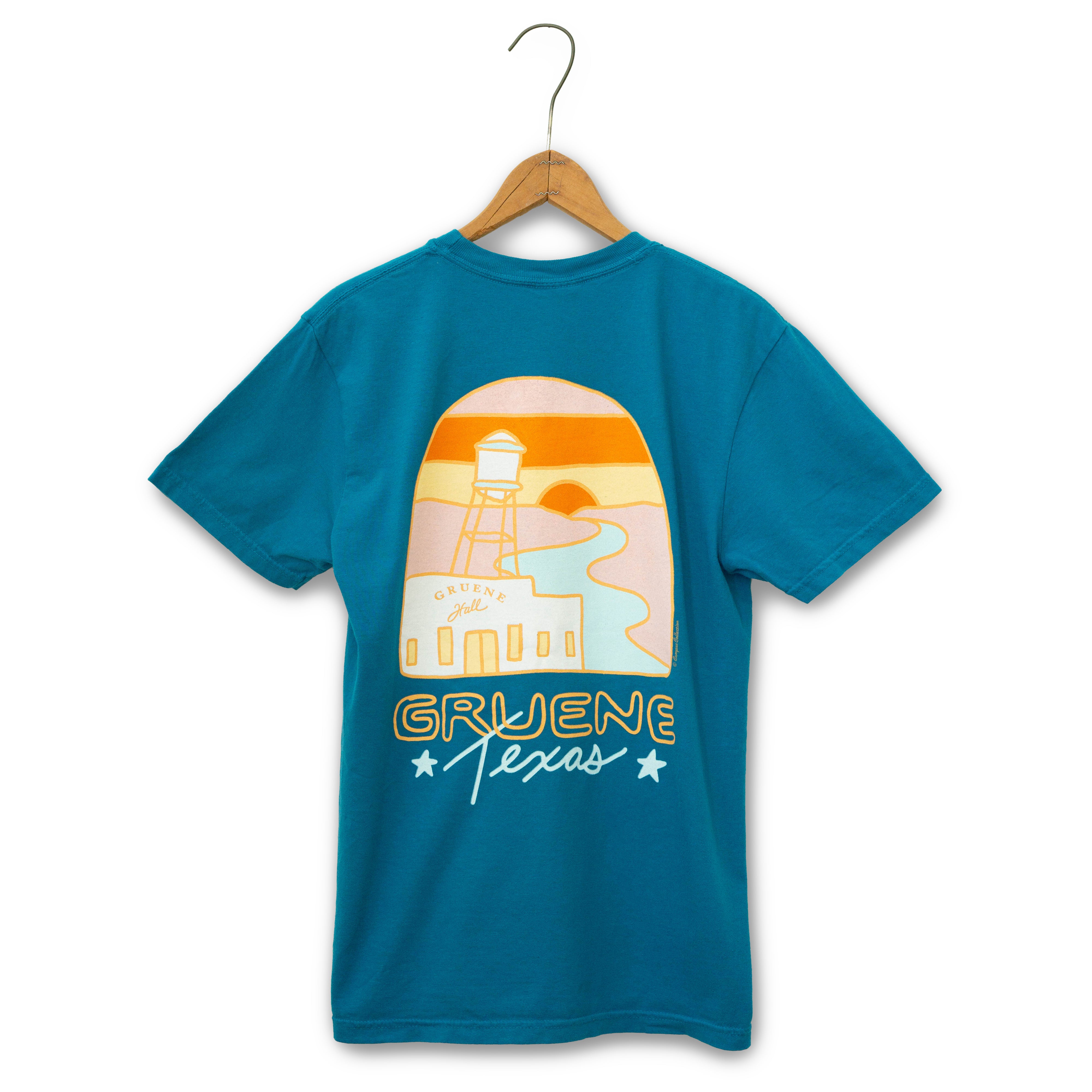 Gruene Hall River Sunset Comfort Colors Pocket Tee